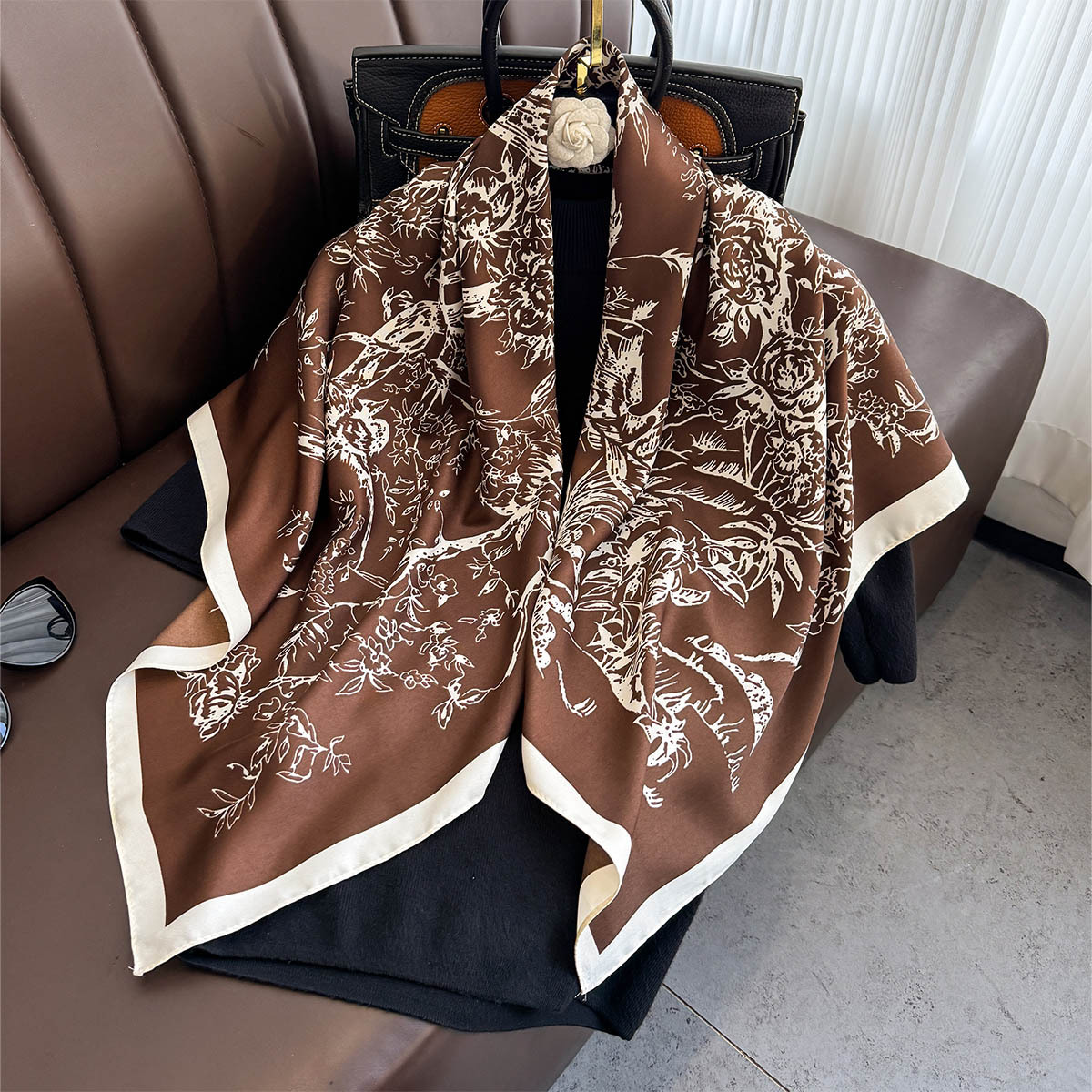 Scarf Silk Square - New Square Scarf French Retro Silk