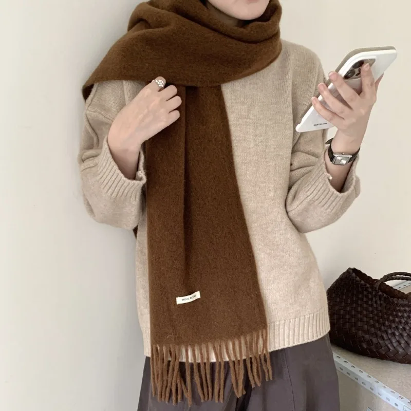 Korean Version Chic Solid Tass - đánh giá và giá Muffler Men Wool
